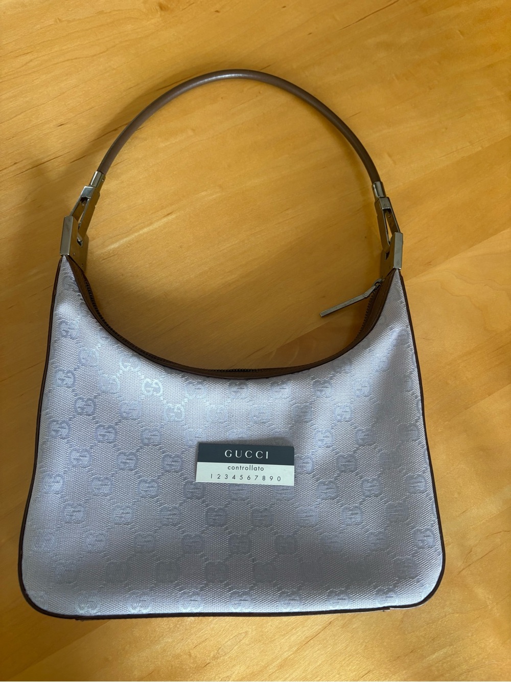 Authentic Vintage Gucci Lilac GG Canvas Small Hobo Bag —Excellent Condition